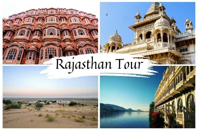 A scenic view of Rajasthan showcasing iconic forts, palaces, and desert landscapes on an 8-day