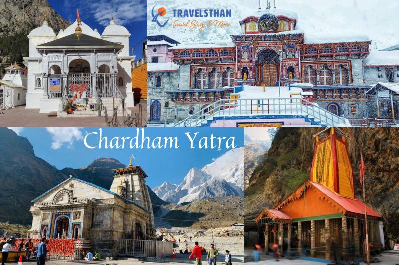 Chardham Yatra from Jaipur – Pilgrims trekking through the Himalayas near Kedarnath Temple.
